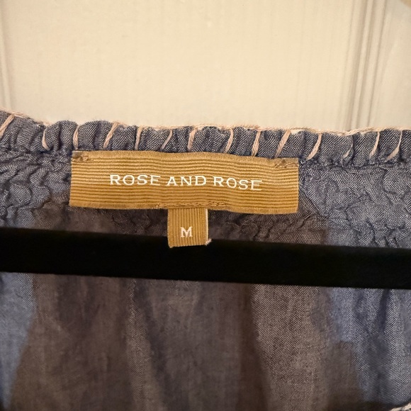 EUC Rose and Rose Embroidered Boho Top - Picture 2 of 3